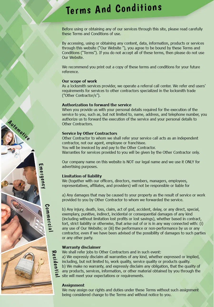 Lock Safe Services Ontario, CA 909-547-9843 - TermsAndConditions-2